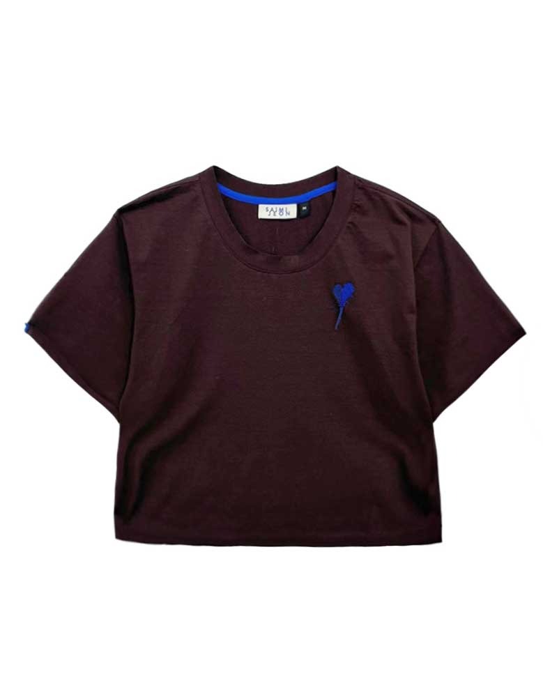 [LIMITED EDTION] BLUE HEART T-SHIRT CHOCO BROWN 블루 하트 티셔츠 초코 브라운