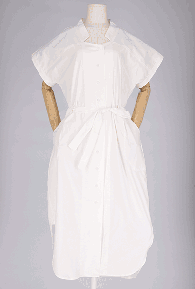 JOGAKBO 24 SHIRT DRESS white 조각보 24 셔츠 드레스 화이트