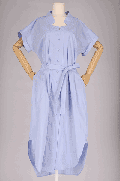 JOGAKBO 24 SHIRT DRESS sky bule 조각보24 셔츠 드레스 스카이 블루
