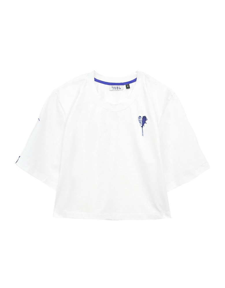 [LIMITED EDTION] BLUE HEART T-SHIRT PURE WHITE 블루 하트 티셔츠 퓨어 화이트
